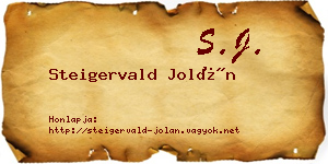 Steigervald Jolán névjegykártya