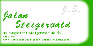 jolan steigervald business card