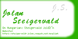 jolan steigervald business card